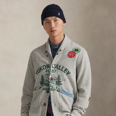 Ralph Lauren Fleece Graphic Cardigan In Multi