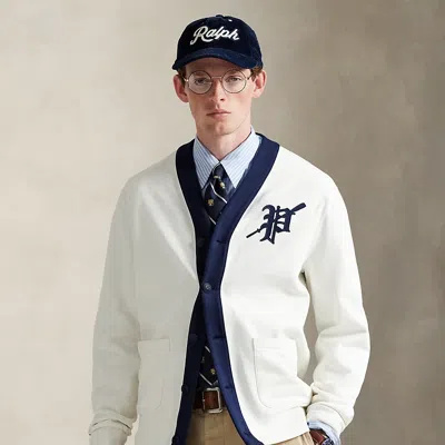 Ralph Lauren Fleece Graphic Cardigan In Neutral