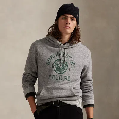 Ralph Lauren Fleece Graphic Hoodie In Gray