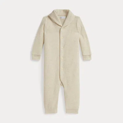 Ralph Lauren Babies'  Fleece Shawl-collar Coverall In Brown