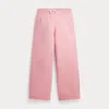 Polo Ralph Lauren Kids' Fleece Wide-leg Tracksuit Bottoms In Pink
