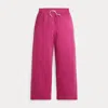 Polo Ralph Lauren Kids' Fleece Wide-leg Tracksuit Bottoms In Pink
