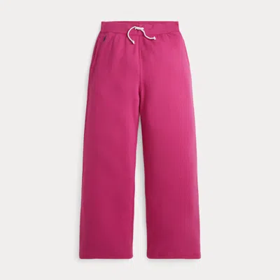 Polo Ralph Lauren Kids' Fleece Wide-leg Tracksuit Bottoms In Pink