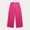 Polo Ralph Lauren Kids' Fleece Wide-leg Tracksuit Bottoms In Gray