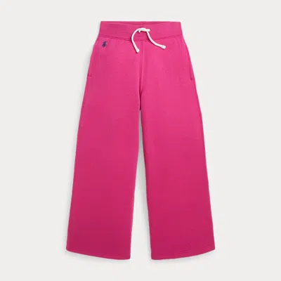 Polo Ralph Lauren Kids' Fleece Wide-leg Tracksuit Bottoms In Gray