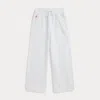 Polo Ralph Lauren Kids' Fleece Wide-leg Tracksuit Bottoms In White