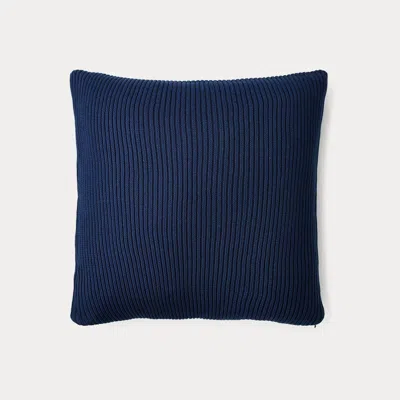 Ralph Lauren Flora Rib-knit Throw Pillow In Blue