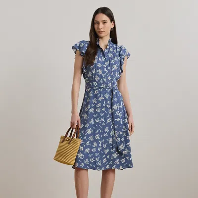 Ralph Lauren Floral Belted Georgette Shirtdress
