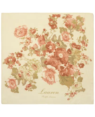 Ralph Lauren Floral Bouquet Square Scarf In Mascarpone Cream