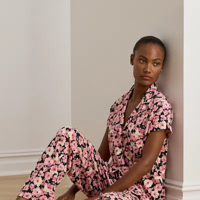 Ralph Lauren Floral Cotton-blend Jersey Sleep Set In Pink