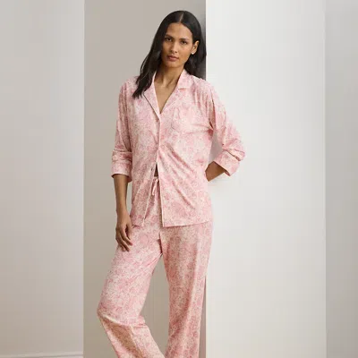 Ralph Lauren Floral Cotton-blend Jersey Sleep Set In Pink