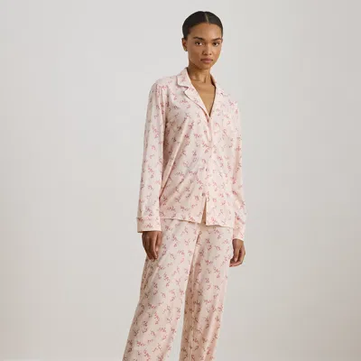 Ralph Lauren Floral Cotton-blend-jersey Sleep Set In Pink