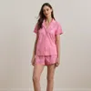 Ralph Lauren Floral Cotton-blend Lawn Boxer Sleep Set In Pink