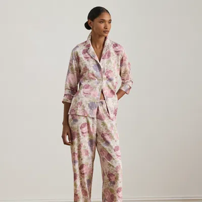 Ralph Lauren Floral Cotton-blend Sateen Sleep Set In Pink
