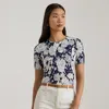 Ralph Lauren Floral Cotton-blend Short-sleeve Sweater In Multi