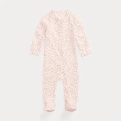 Polo Ralph Lauren Babies' Floral Cotton Interlock Footed Coverall In White Multi Floral