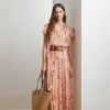 Ralph Lauren Floral Crinkle Georgette Tiered Skirt In Pink Multi