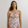 Ralph Lauren Floral Cutout Bandeau One-piece