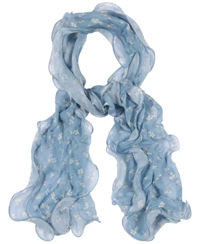 Ralph Lauren Floral Double Ruffle Scarf In Red