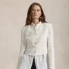 Polo Ralph Lauren Floral-embroidered Linen Jacket In Cream