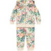 Ralph Lauren Babies'  Floral French Terry Zip-up Hoodie & Joggers Set In Pink
