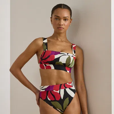 Ralph Lauren Floral High-waisted Bikini Bottom In Multi