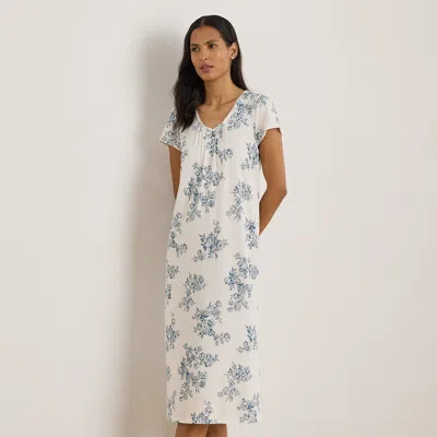 Ralph Lauren Floral Jersey Ballet Nightgown In Blue