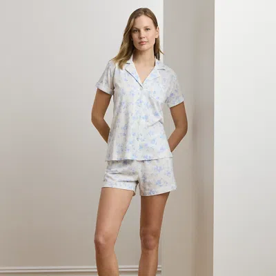 Ralph Lauren Floral Jersey Boxer Sleep Set In Blue Floral
