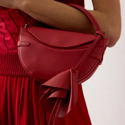 Ralph Lauren Floral Lambskin Bag Charm In Hot Pepper In Red