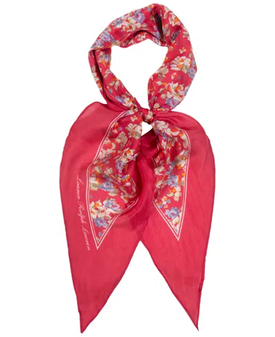 Ralph Lauren Floral Large Diamond Scarf In Orange