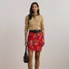 Ralph Lauren Floral Linen-cotton Pencil Miniskirt