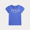 Ralph Lauren Floral-logo Cotton Jersey Tee In Scottsdale Blue