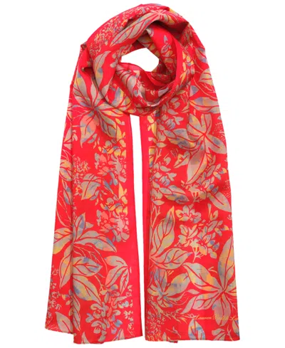 Ralph Lauren Floral Oblong Scarf In Orange