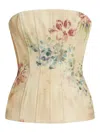 Ralph Lauren Floral-pattern Strapless Top In Neutral