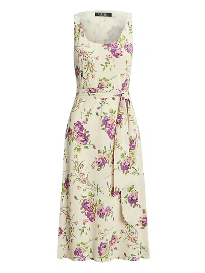 Ralph Lauren Floral-print Belted Midi Dress