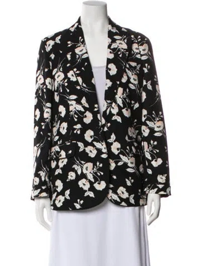 Pre-owned Ralph Lauren Floral Print Blazer In Black