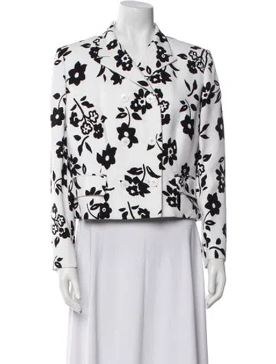 Pre-owned Ralph Lauren Floral Print Blazer In White