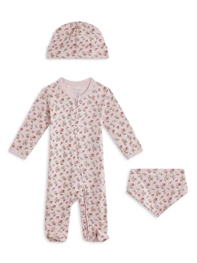 Polo Ralph Lauren Floral-print Cotton Babygrow Set In Pink