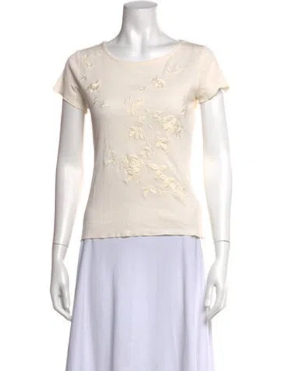 Pre-owned Ralph Lauren Floral Print Crew Neck T-shirt In Neutrals
