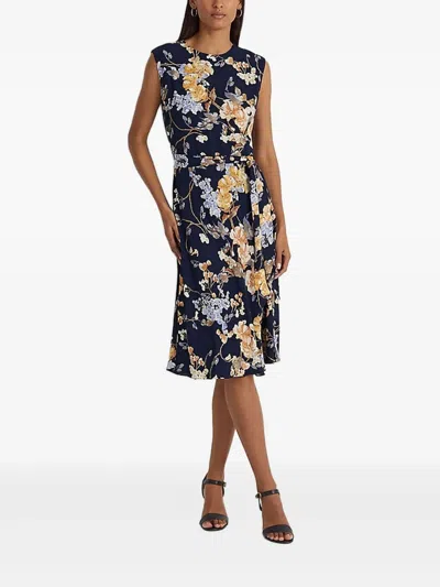 Ralph Lauren Floral-print Fitted Midi Dress