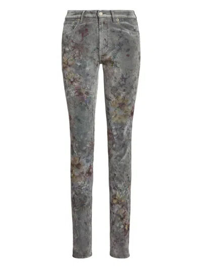 Ralph Lauren Floral-print Jeans In Gray