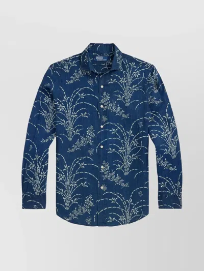 RALPH LAUREN FLORAL PRINT LINEN SHIRT