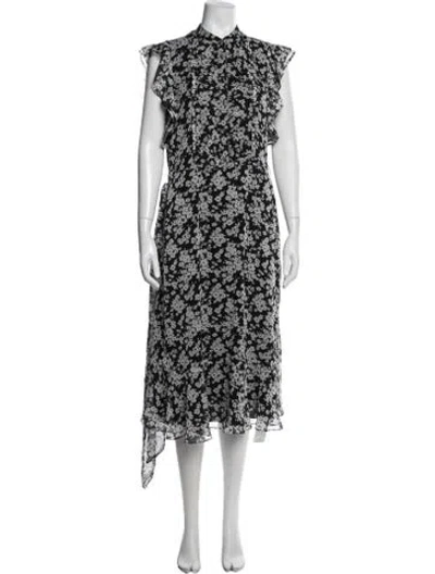 Pre-owned Ralph Lauren Floral Print Midi Length Dress W/ Tags In Multi