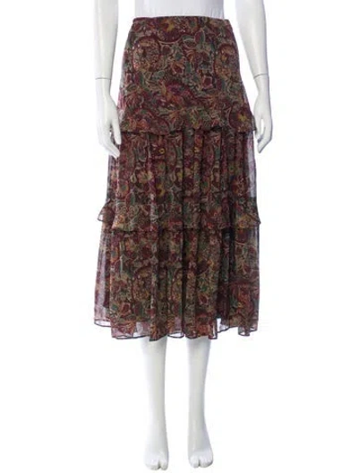 Pre-owned Ralph Lauren Floral Print Midi Length Skirt In Multi