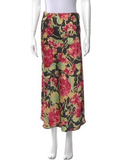 Pre-owned Ralph Lauren Floral Print Midi Length Skirt In Multi