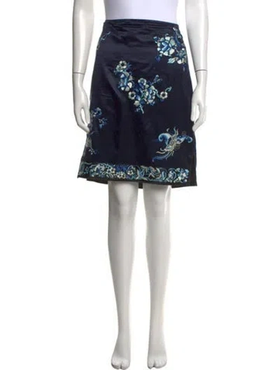 Pre-owned Ralph Lauren Floral Print Mini Skirt In Black