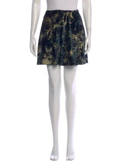 Pre-owned Ralph Lauren Floral Print Mini Skirt In Green