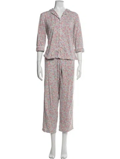 Pre-owned Ralph Lauren Floral Print Pajamas In Pink