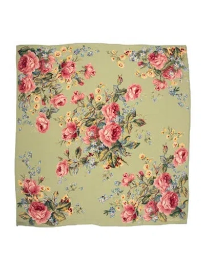 Pre-owned Ralph Lauren Floral Print Scarf In Green