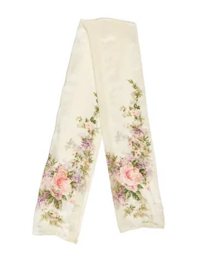 Pre-owned Ralph Lauren Floral Print Scarf In Neutral
